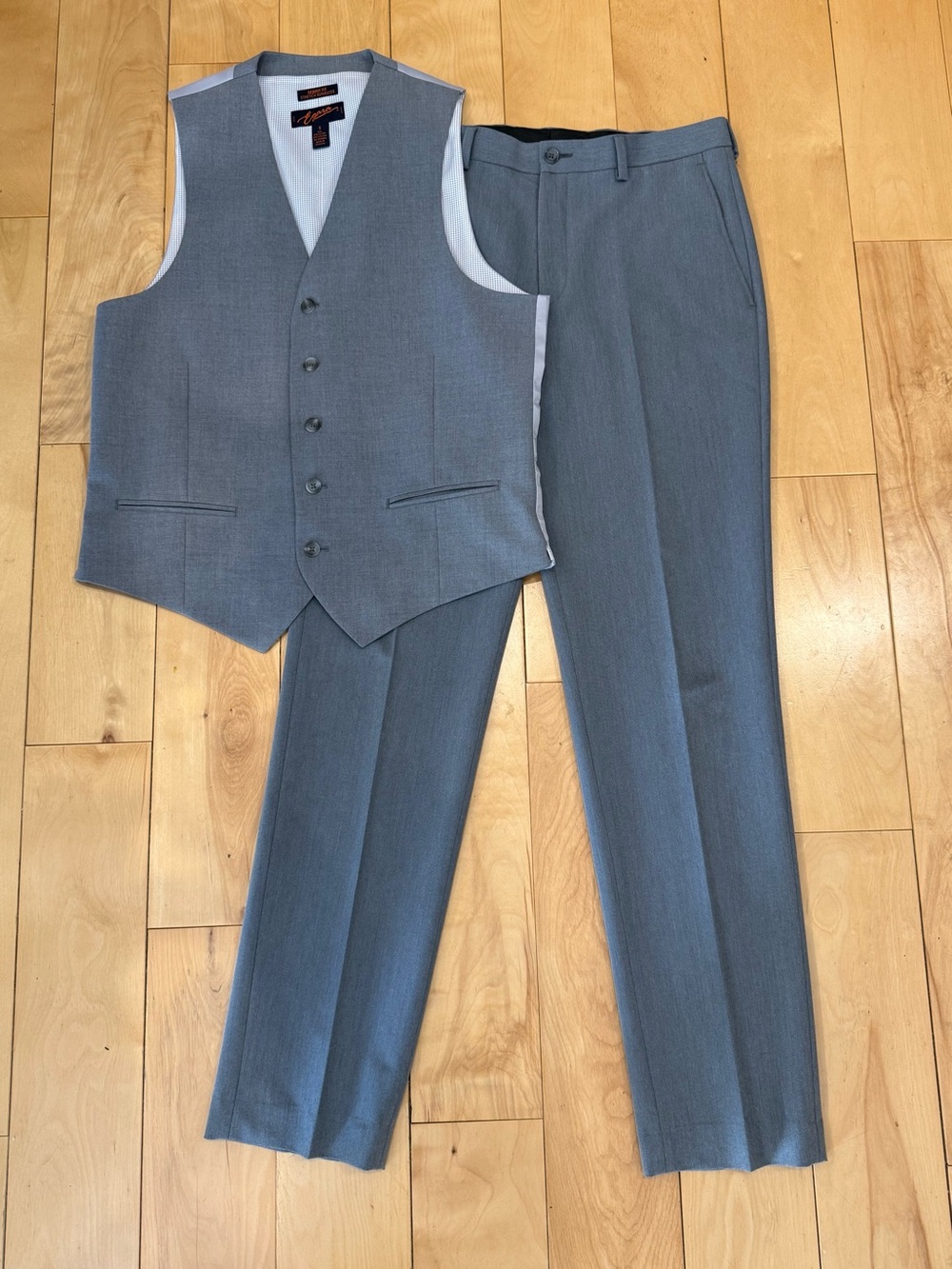 Egara Men's Light Gray Dress Vest & Matching Trousers